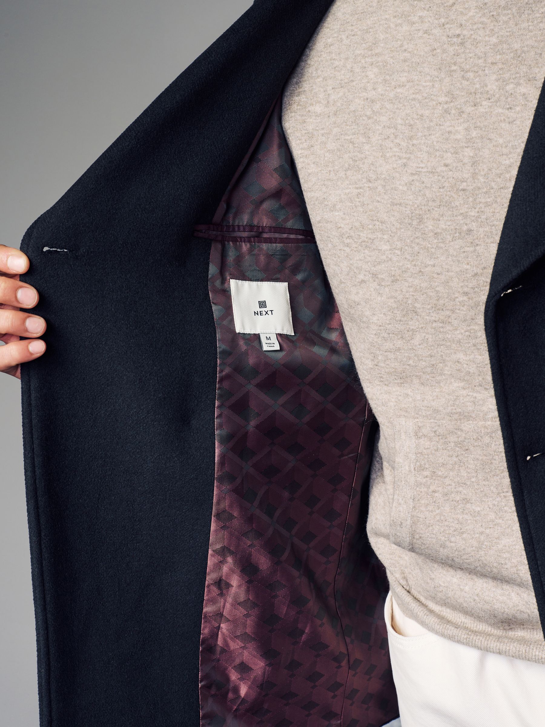 Buy Black Regular Fit Peacoat from Next Romania