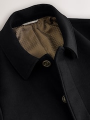 Black Wool Blend Mac Coat - Image 6 of 8