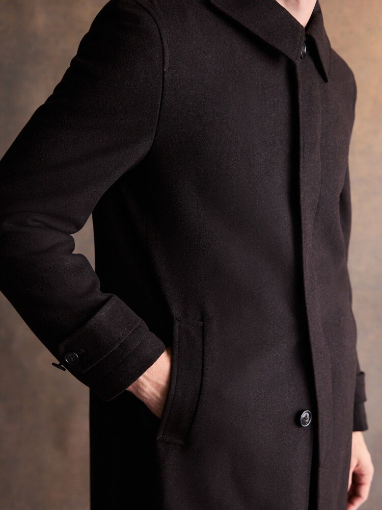 Brown Wool Blend Mac Coat - Image 5 of 5