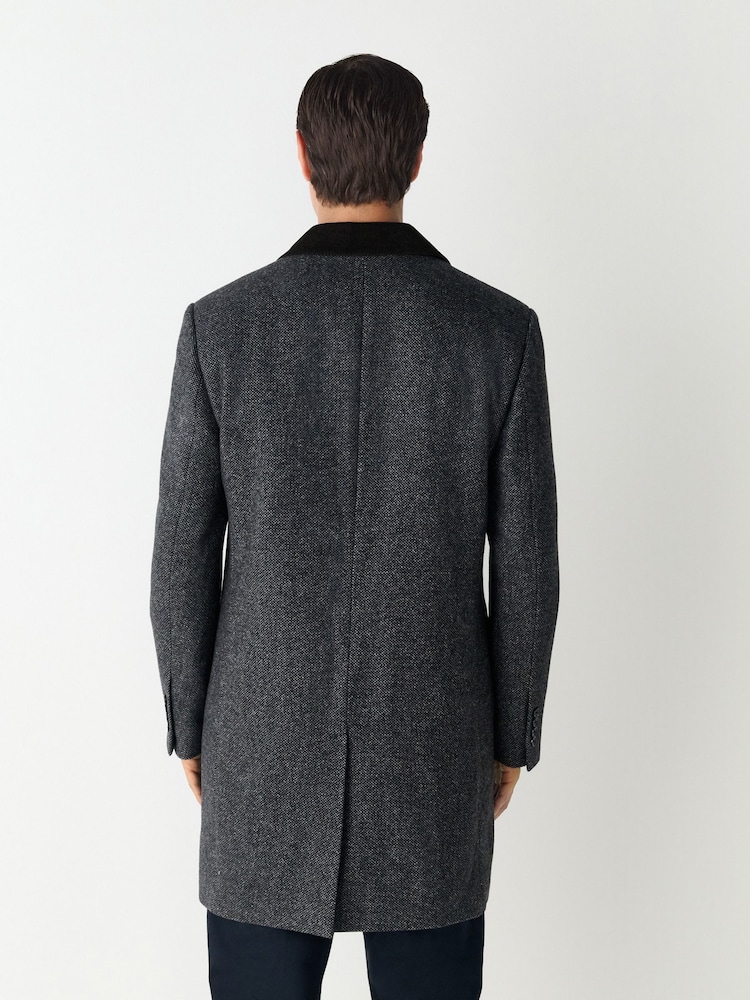 Charcoal Grey Wool Rich Epsom With Corduroy Trim Coat - Image 2 of 5