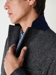 Charcoal Grey Wool Rich Epsom With Corduroy Trim Coat - Image 4 of 5
