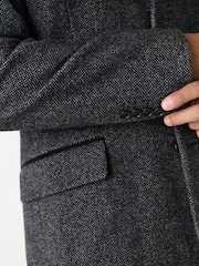Charcoal Grey Wool Rich Epsom With Corduroy Trim Coat - Image 5 of 5