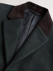 Green Wool Rich Epsom With Corduroy Trim Coat - Image 4 of 7