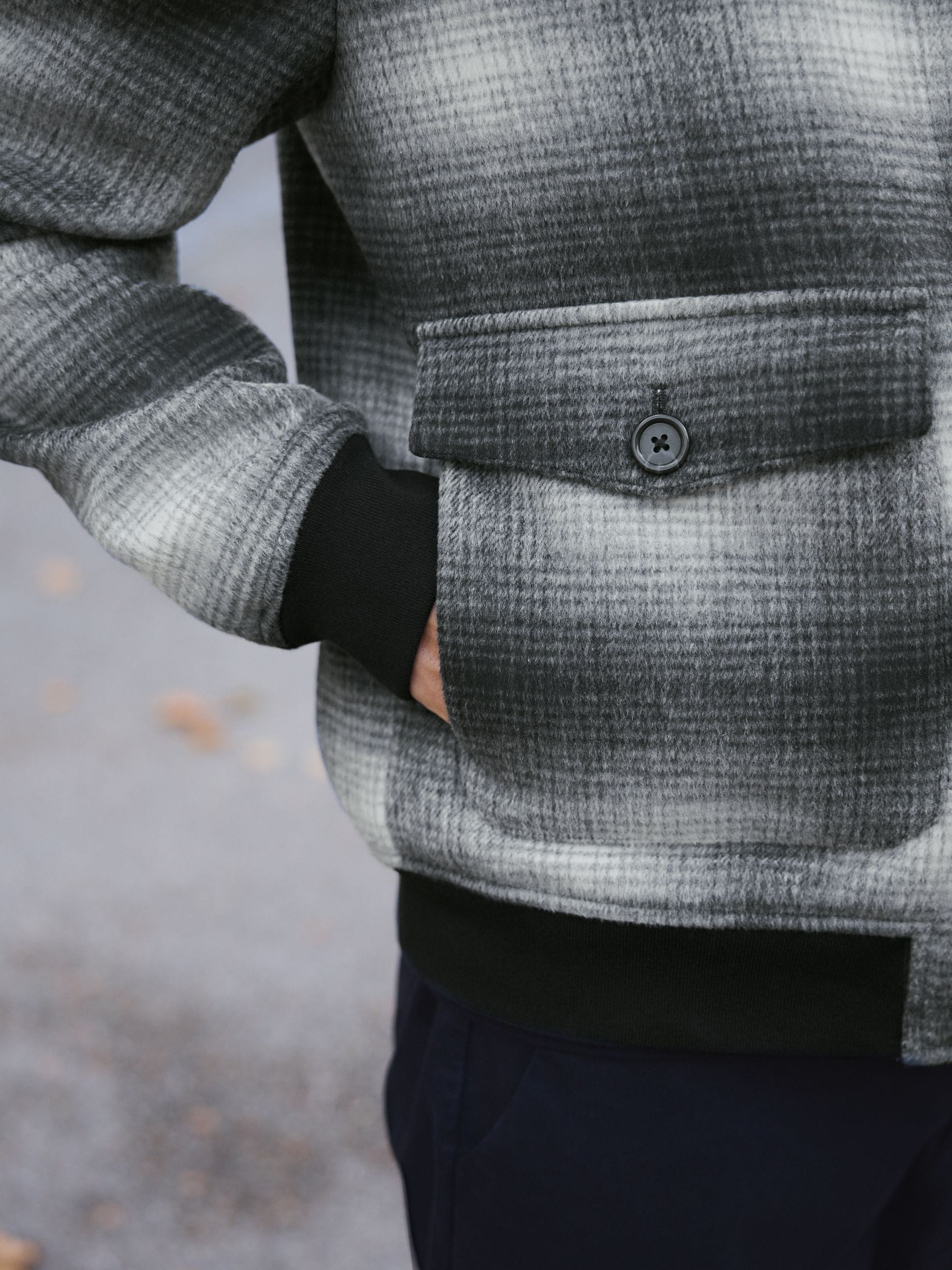 Buy Black/White Wool Blend Soft Touch Check Jacket from Next USA