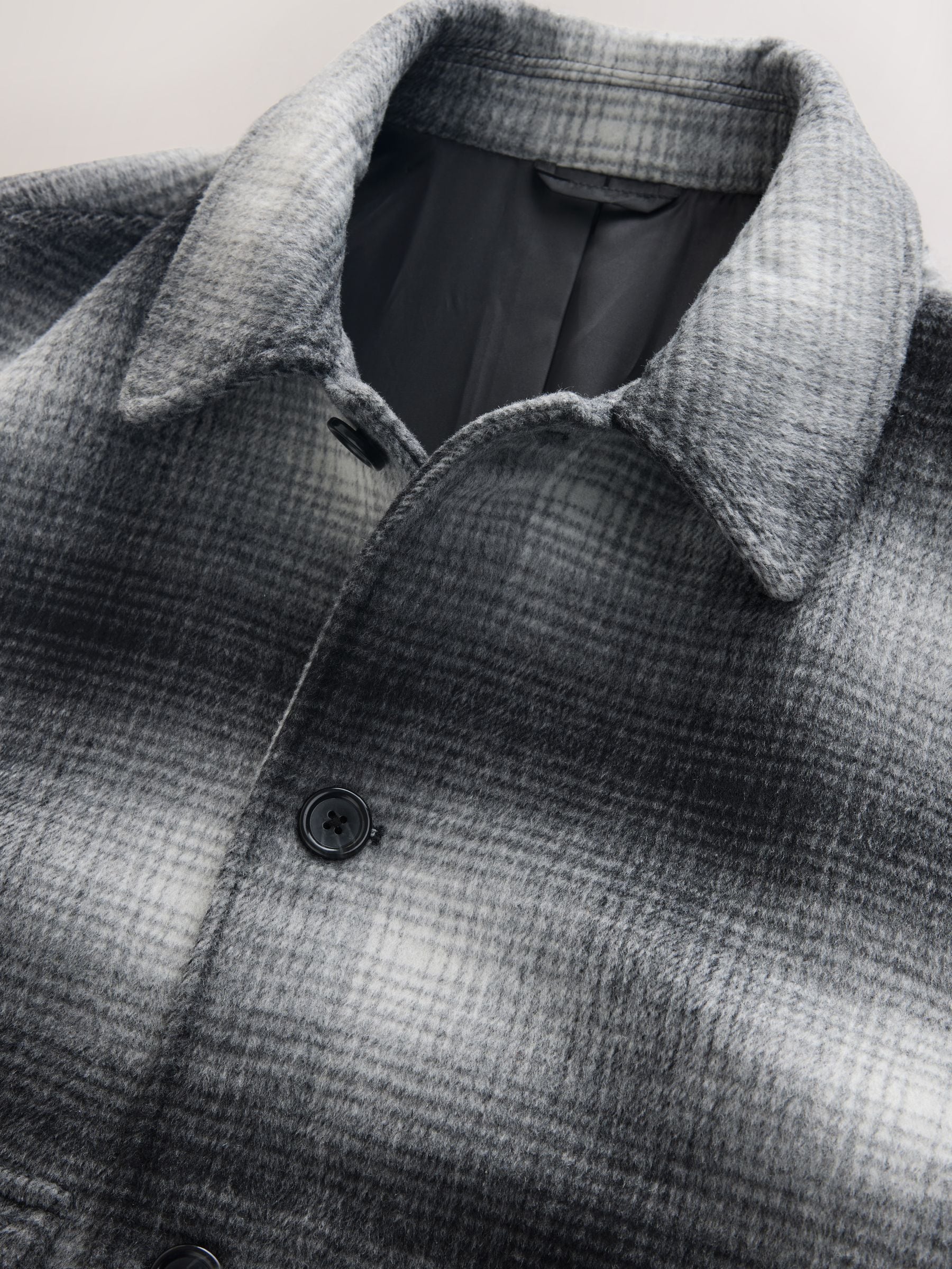 Buy Black/White Wool Blend Soft Touch Check Jacket from Next USA