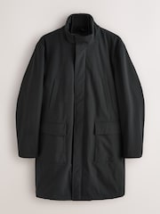 Black Waterproof Quilted Funnel Neck Coat - Image 6 of 9