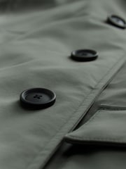 Green Waterproof Quilted Funnel Neck Coat - Image 4 of 6
