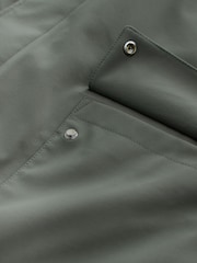 Green Waterproof Quilted Funnel Neck Coat - Image 5 of 6