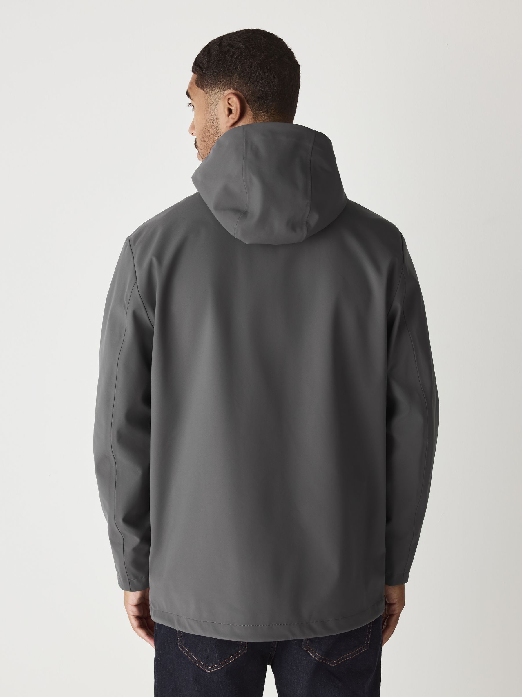 Buy Grey Regular Fit Drytech Waterproof Hooded Coat with Taped