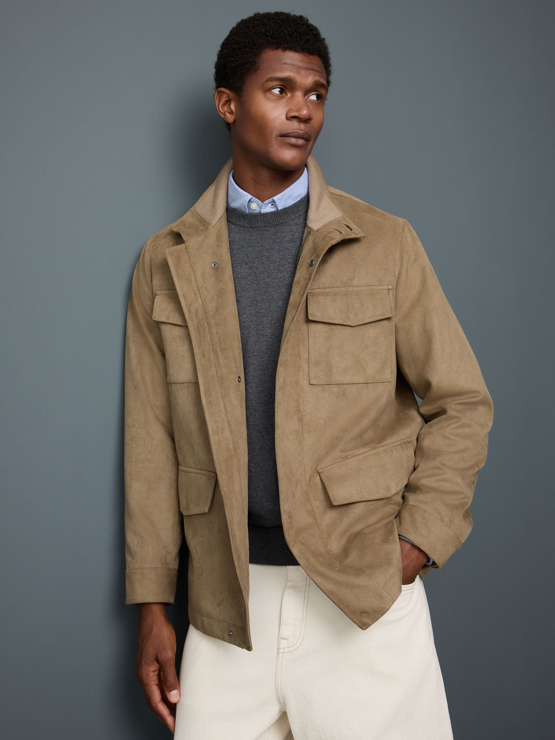 Buy Tan Brown Faux Suede Four Pocket Jacket from Next USA