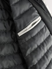 Grey Shower Resistant Padded Funnel Neck Coat - Image 10 of 11