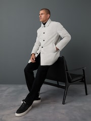 Grey Shower Resistant Padded Funnel Neck Coat - Image 3 of 6