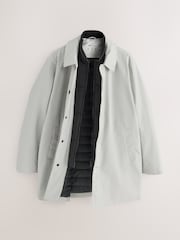 Grey Shower Resistant Padded Funnel Neck Coat - Image 8 of 11