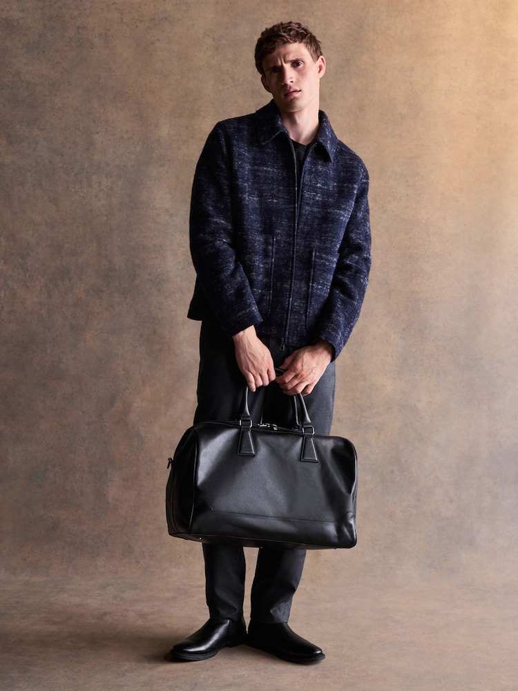 Navy Wool Rich Italian Fabric Textured Jacket - Image 2 of 12