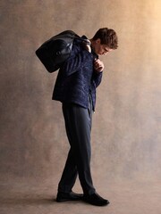 Navy Wool Rich Italian Fabric Textured Jacket - Image 6 of 12