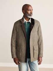 Green Signature Moon Four Pocket Funnel Neck Showerproof Coat - Image 1 of 10