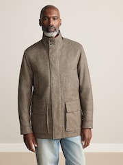 Green Signature Moon Four Pocket Funnel Neck Showerproof Coat - Image 4 of 10