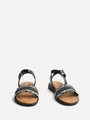 Linzi Black Wide Fit Topaz Embellished Front Strap Sandals - Image 3 of 5