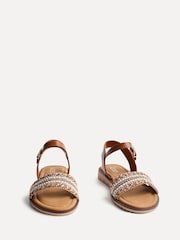 Linzi Brown Wide Fit Topaz Embellished Front Strap Sandals - Image 3 of 5