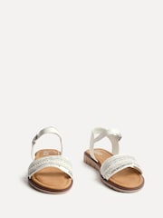 Linzi White Wide Fit Topaz Embellished Front Strap Sandals - Image 3 of 5