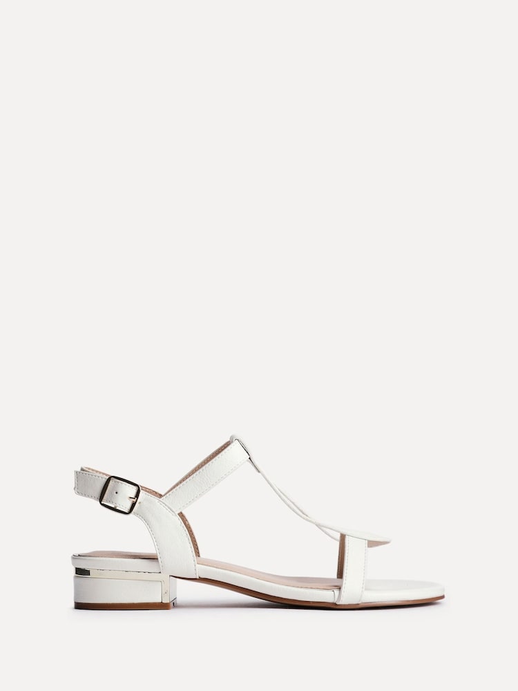 Blanco - Linzi Wide Fit Deluxe T-Bar Looped Bajo Block Sandals - Imagen 2 de 5 Blanco - Linzi Wide Fit Deluxe T-Bar Looped Bajo Block Sandals - Imagen 2 de 5