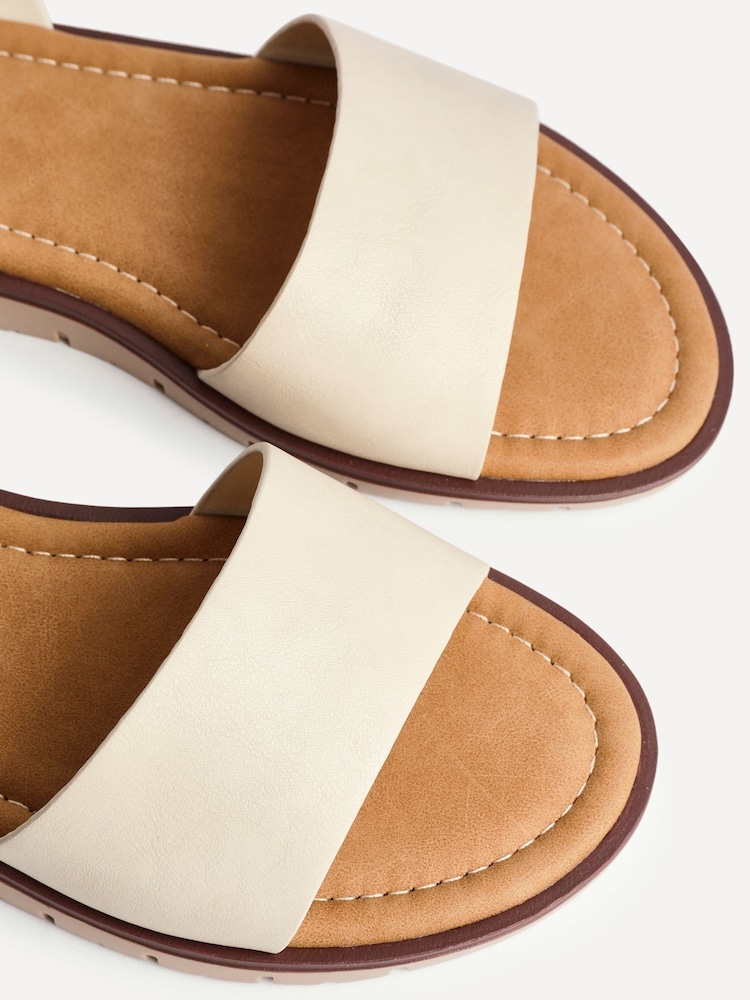Linzi Natural Wide Fit Denia Flat Sandals - Image 5 of 5