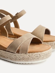 Linzi Brown Sarelli Wide Fit Flatform Sandals With Plaited & Cork Wedge - Image 5 of 5