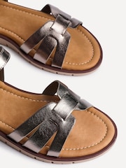 Linzi Silver Twirl Cut Out Front Strap Sandals - Image 4 of 5
