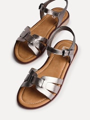 Linzi Silver Twirl Cut Out Front Strap Sandals - Image 5 of 5