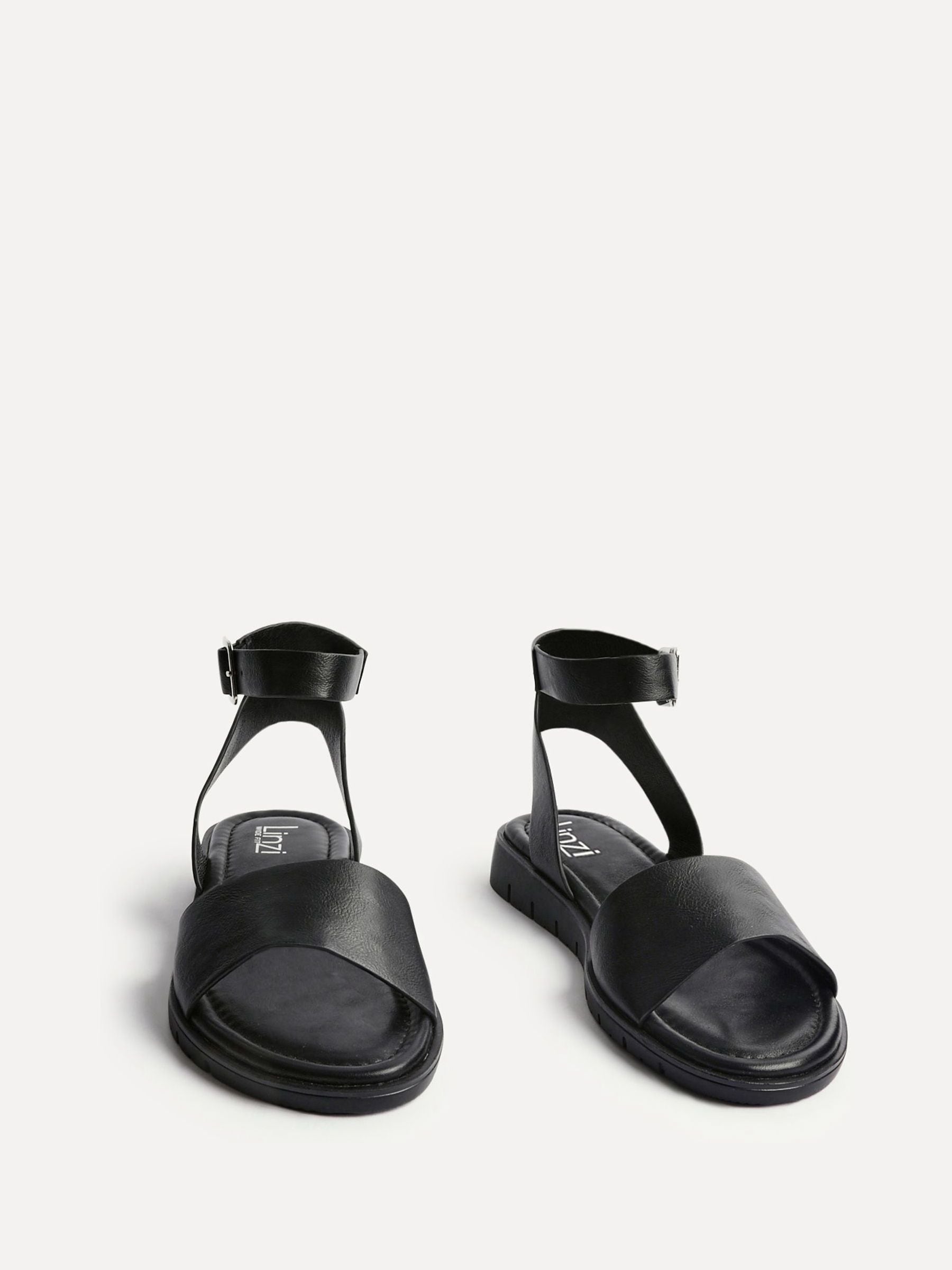 Buy Linzi Black Wide Fit Denia Flat Sandals from Next USA