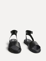 Linzi Black Wide Fit Denia Flat Sandals - Image 3 of 5