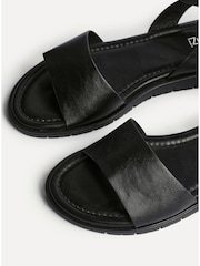 Linzi Black Wide Fit Denia Flat Sandals - Image 5 of 5