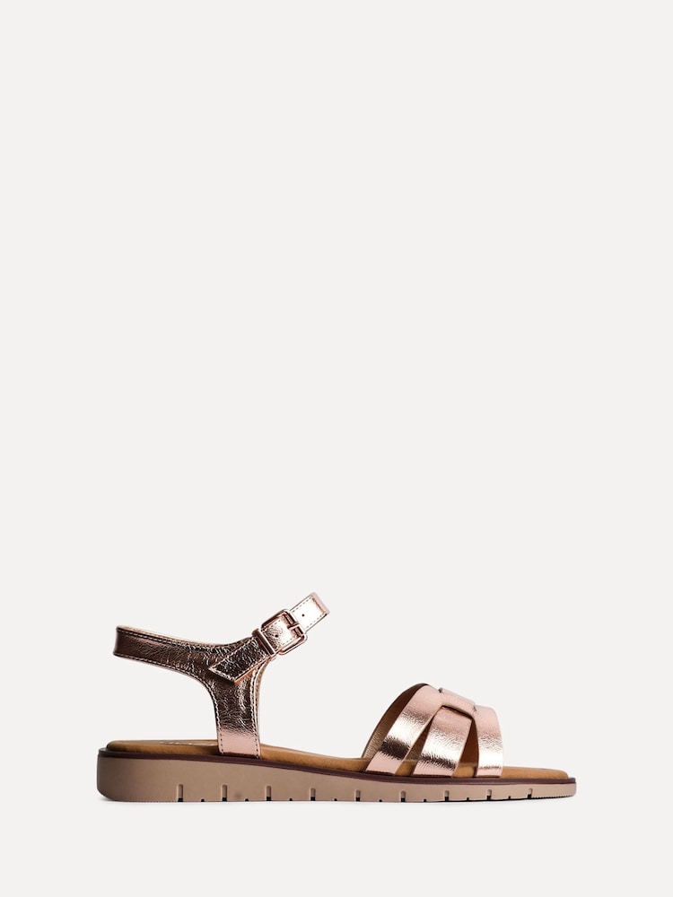 Linzi Gold Twirl Cut Out Front Strap Sandals - Image 2 of 4