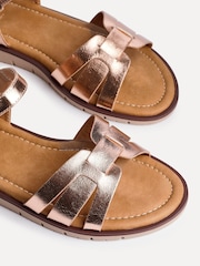 Linzi Gold Twirl Cut Out Front Strap Sandals - Image 4 of 4