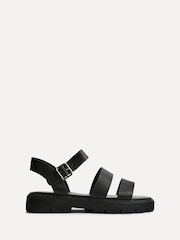Linzi Black Tayla Wide Fit Gladiator Style Two Strap Sandals - Image 2 of 5