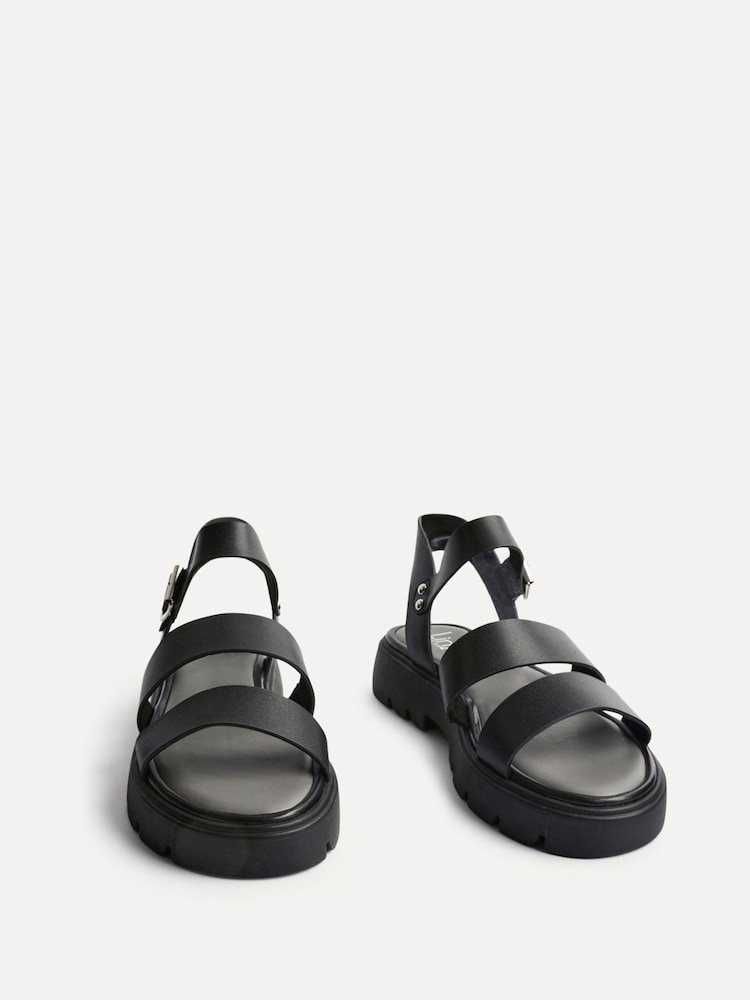 Linzi Black Tayla Wide Fit Gladiator Style Two Strap Sandals - Image 3 of 5