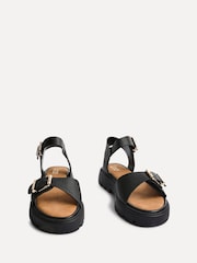 Linzi Black Wide Fit Rocket Flatform Sandals With Buckle Detail - Image 3 of 5