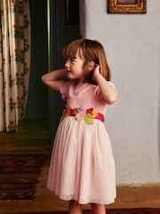 Boden Pink 100% Cotton Ottilie Velvet Tulle Dress - Image 1 of 4