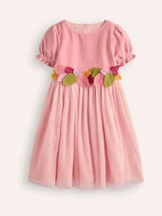 Boden Pink 100% Cotton Ottilie Velvet Tulle Dress - Image 2 of 4