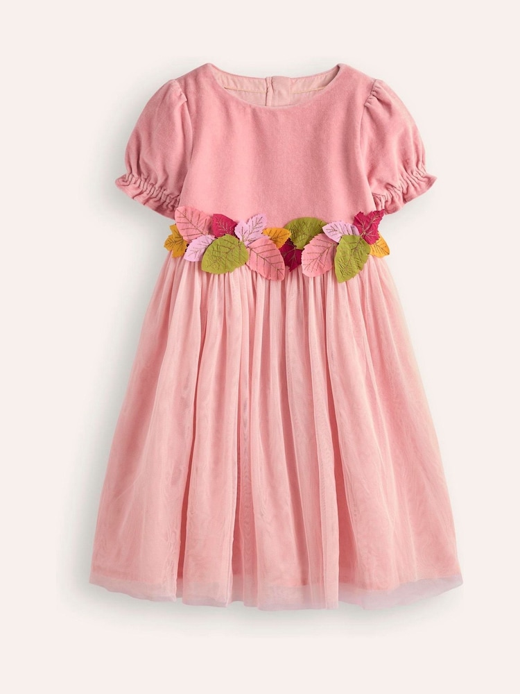 Boden Pink 100% Cotton Ottilie Velvet Tulle Dress - Image 2 of 4