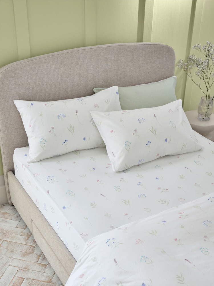 Conjunto de lençol com elástico e fronha Floral 100% cotton - Imagem 1 de 2