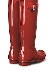Hunter Red Original Tall Gloss Wellington Boots - Image 3 of 5