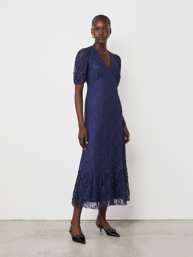 Синий - Finery Loretta Lace Midi Dress - Image 1 of 4