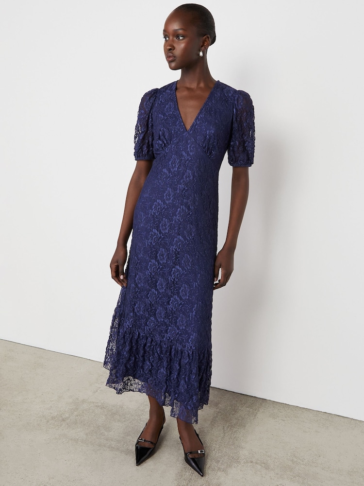 Синий - Finery Loretta Lace Midi Dress - Image 4 of 4