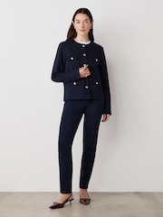 Finery Navy Imogen Ponte Jersey Jacket - Image 1 of 4