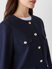 Finery Navy Imogen Ponte Jersey Jacket - Image 4 of 4