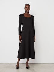 Finery Black Kelly Ponte Jersey Midi Dress - Image 1 of 4