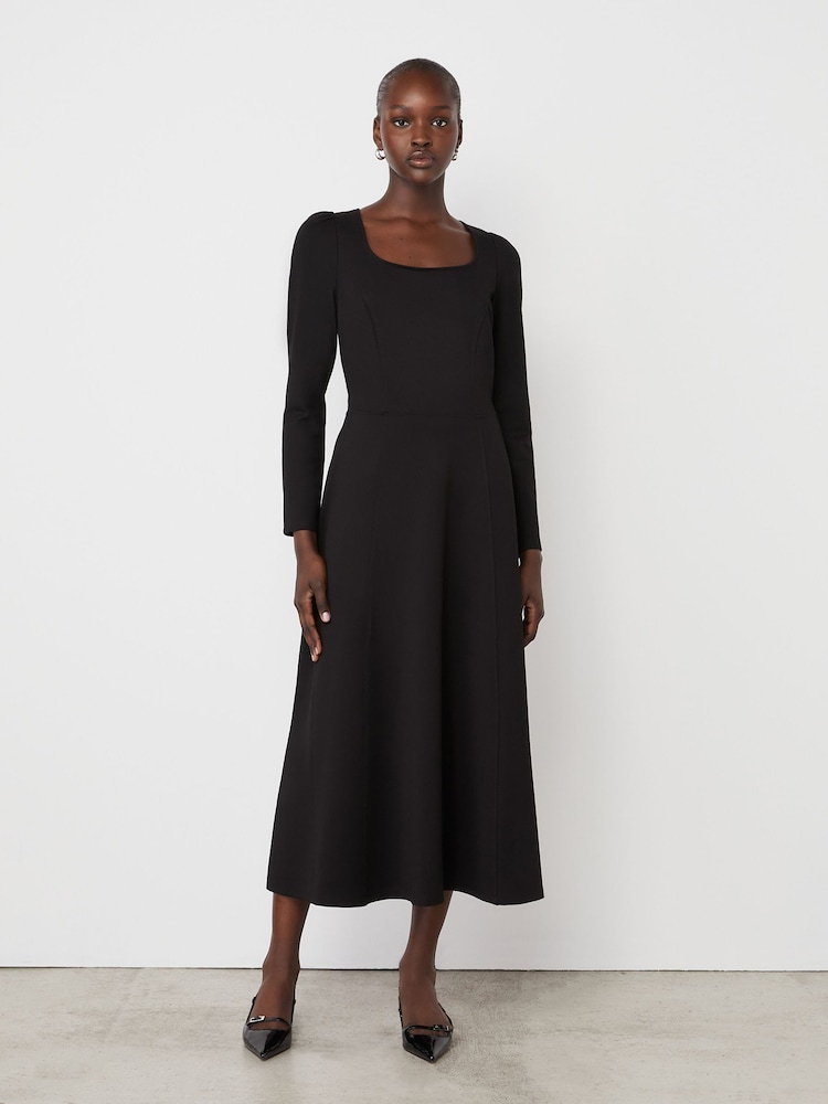 Finery Black Kelly Ponte Jersey Midi Dress - Image 1 of 4