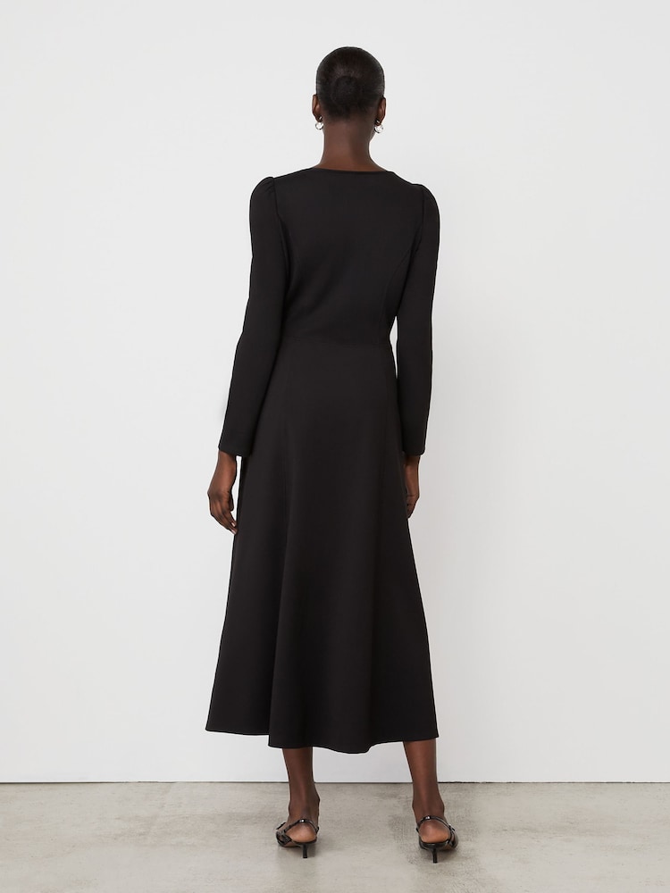 Finery Black Kelly Ponte Jersey Midi Dress - Image 2 of 4