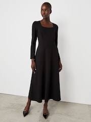 Finery Black Kelly Ponte Jersey Midi Dress - Image 3 of 4